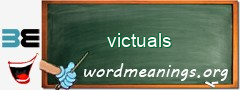 WordMeaning blackboard for victuals